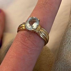 Blue - 10 k vintage gold ring